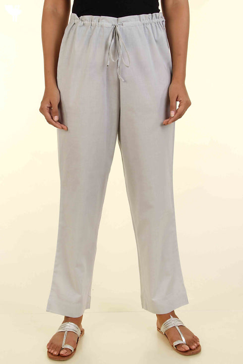 Cambric Cotton Pants in Pigeon Grey